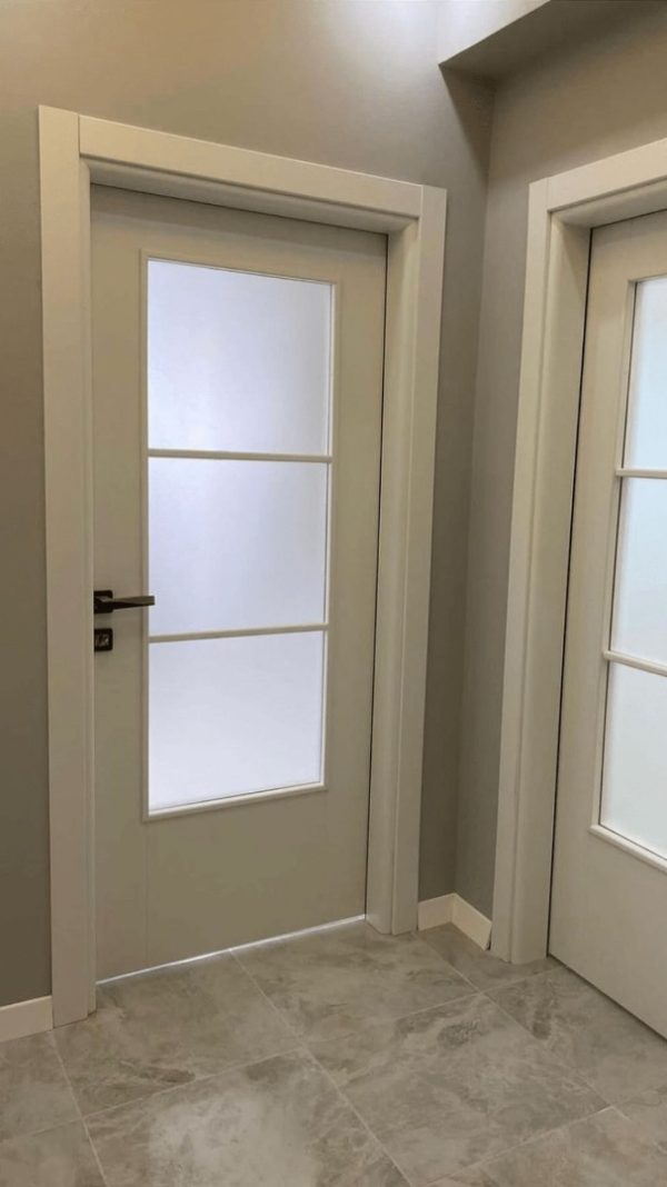 درب اتاقی MDF رنگ شیشه خور سه قاب کد 20441001