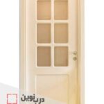 درب داخلی اتاقی روکش MDF شیشه خور کد 3047
