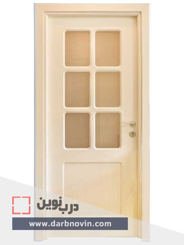 درب-داخلی-شیشه-خور درب داخلی اتاقی روکش MDF شیشه خور کد 3047 - تصویر 1